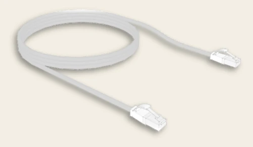 Coiled LAN cable with RJ45 connectors on both ends
