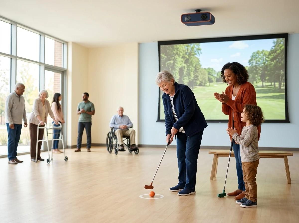 Players enjoying the XIMFITX Park Golf Simulator