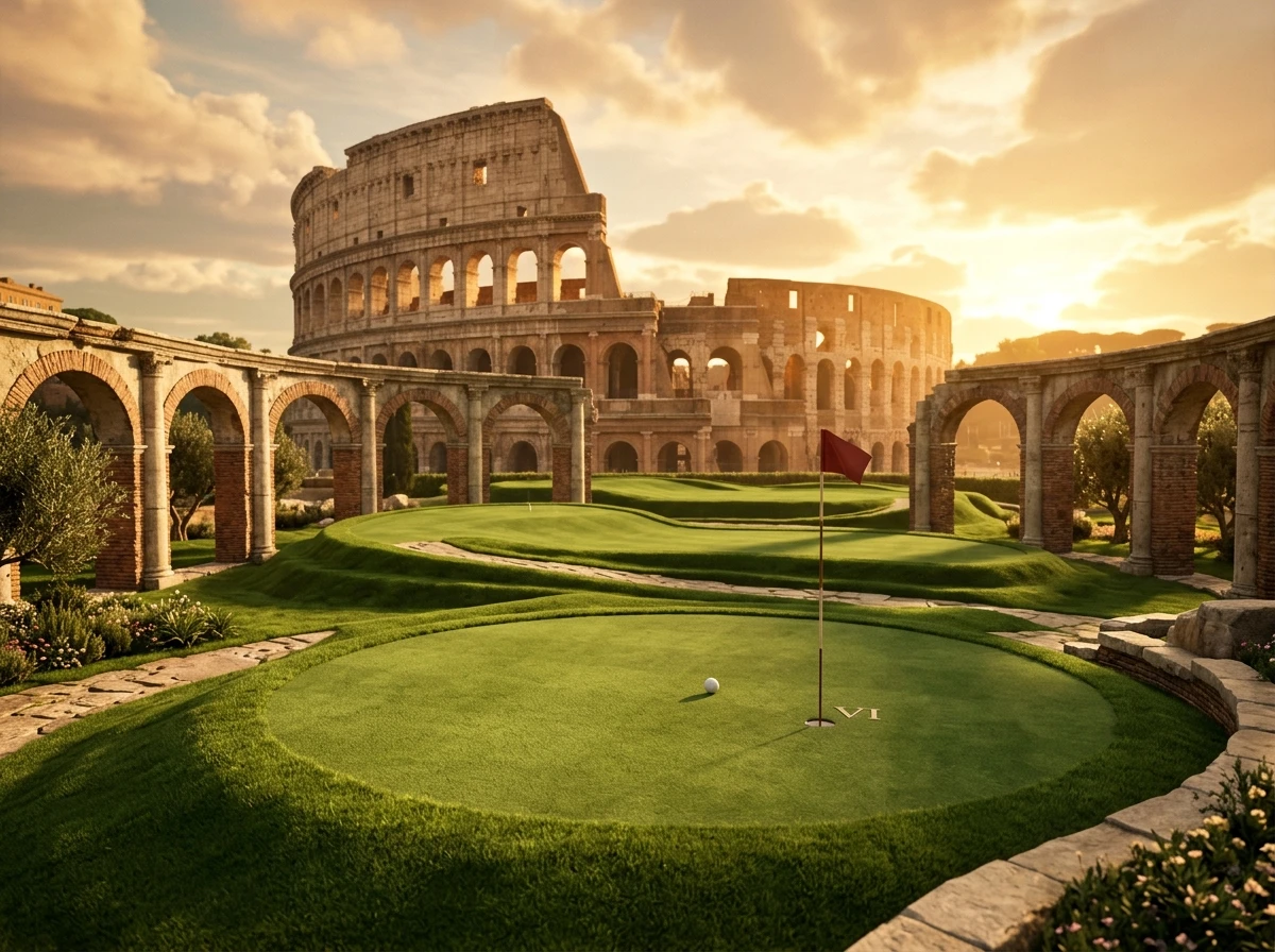 Virtual putting green — The Rome Colosseum (Rome, Italy)