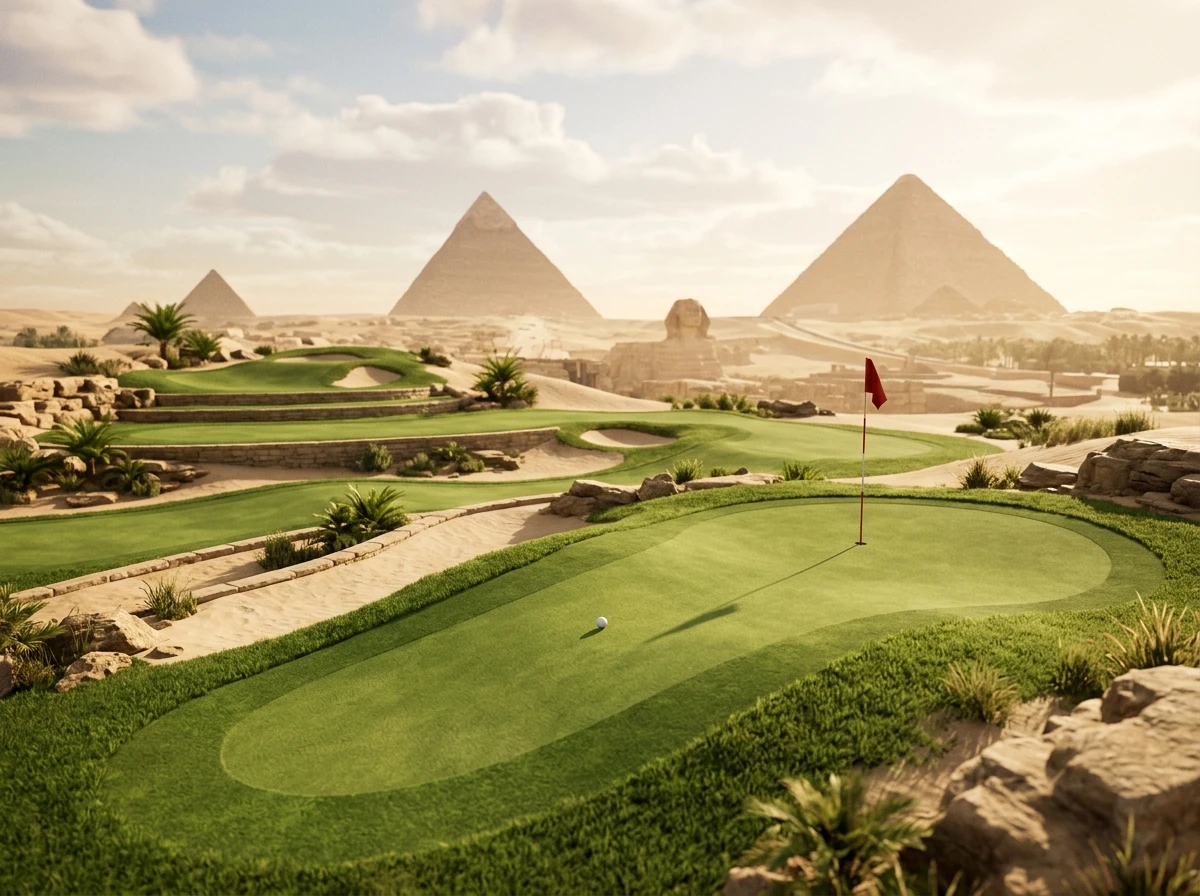Virtual putting green — The Great Pyramids & Sphinx (Giza, Egypt)