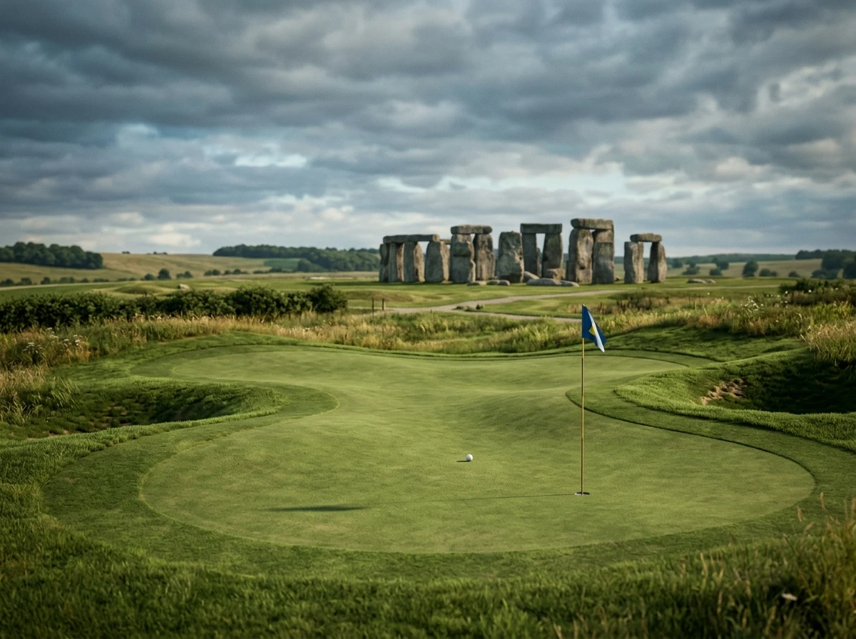 Virtual putting green — Stonehenge (Wiltshire, England)